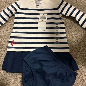 Ralph Lauren Striped Navy and White Baby Outfit